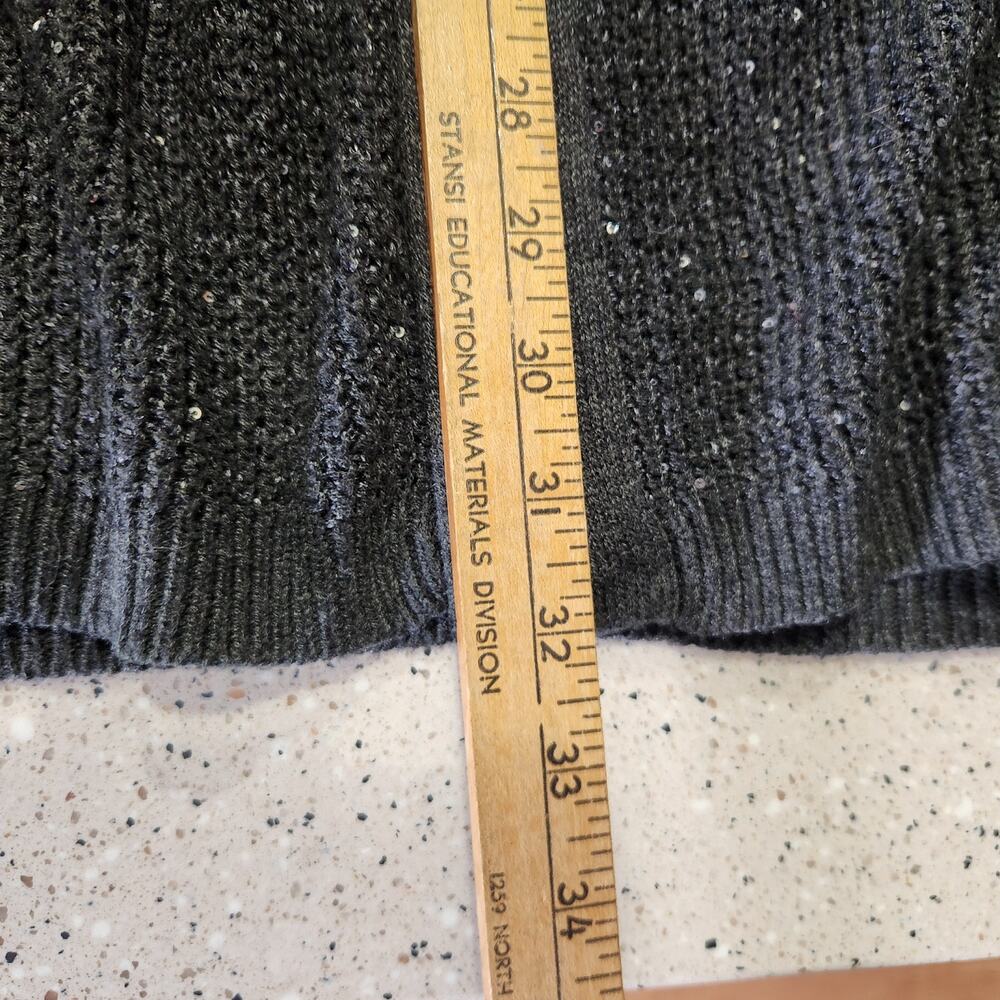 Victoria's Secret Long Open Cardigan Sweater Sequin Sparkle Grey Sz M Cozy Soft - Picture 13 of 13